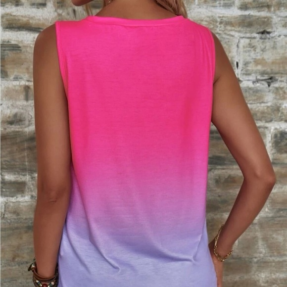 New V-neck ombre sleeveless top - Picture 6 of 7